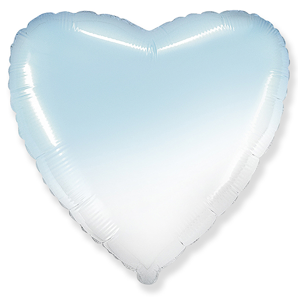 FM Сердце градиент BLUE 18/45см шар фольгированный ( Flexmetal S.L., Испания )