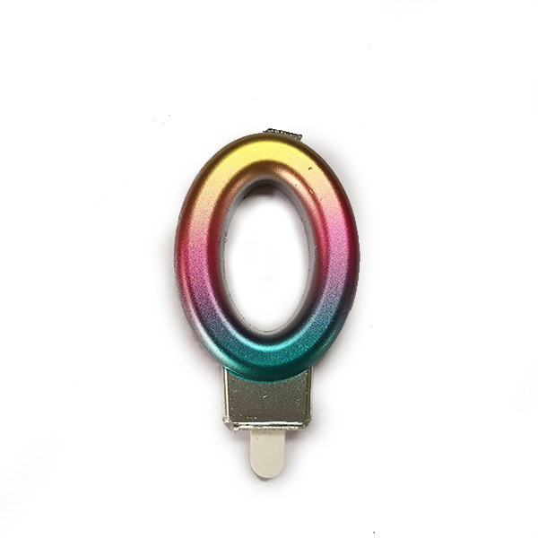 MС Свеча 7см Цифра Радужная 0