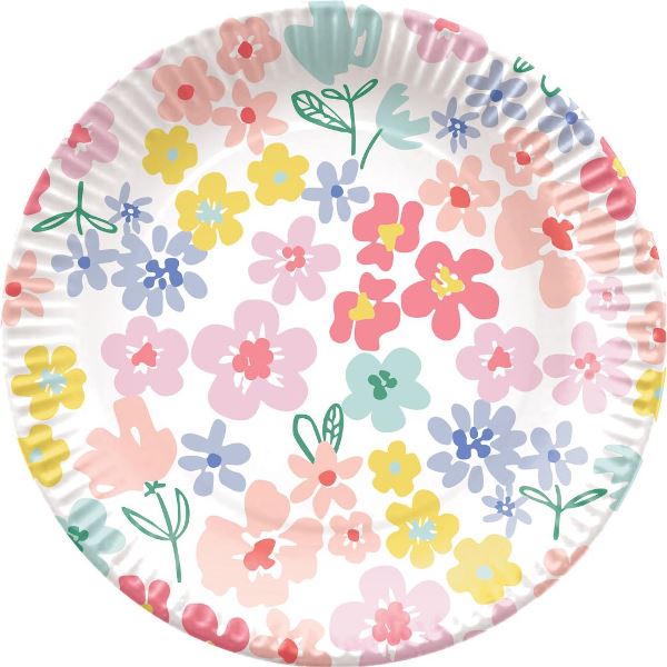P Тарелки бумажные Цветочная Поляна 23см 6шт