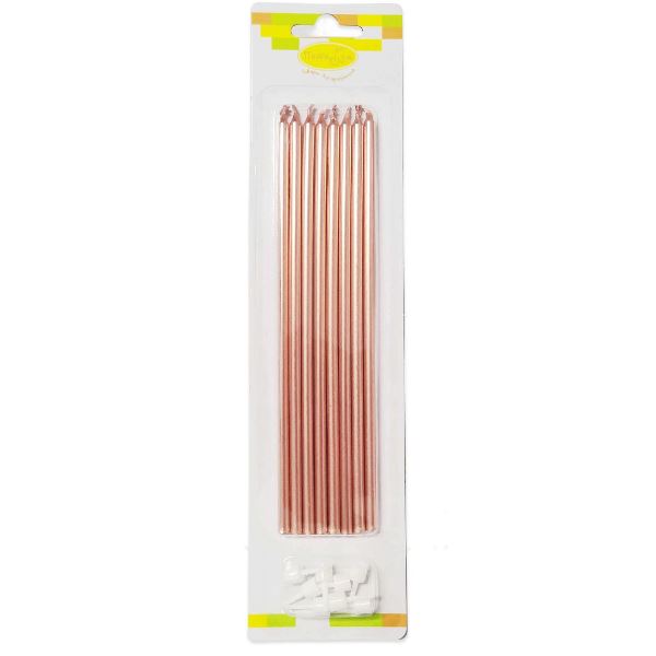 MС Свечи Rose Gold 18см с держателями 8шт