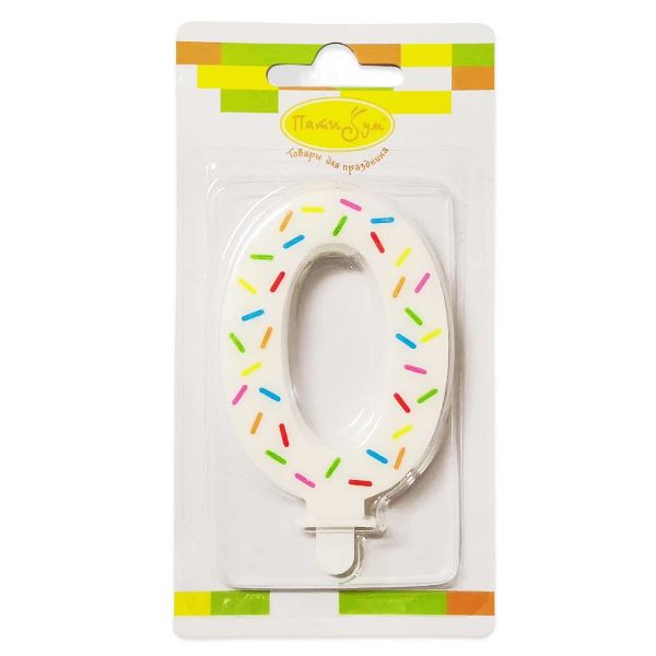 MС Свеча Цифра 0 Искры 7,5см