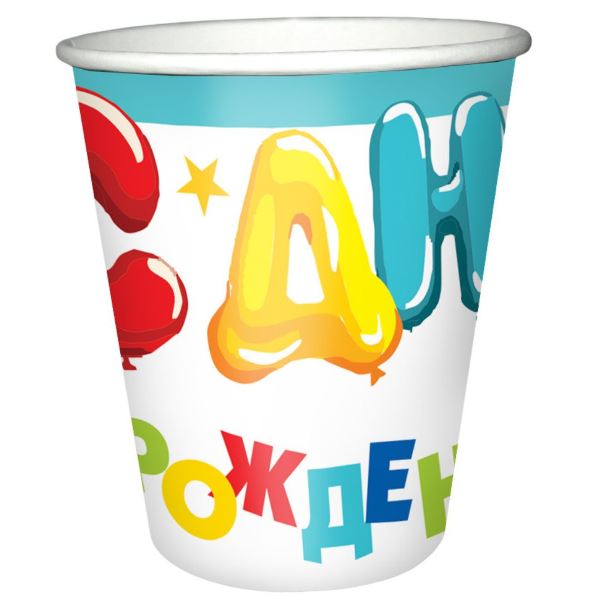 P Стаканы бумажные СДР Шарики 200мл 6шт