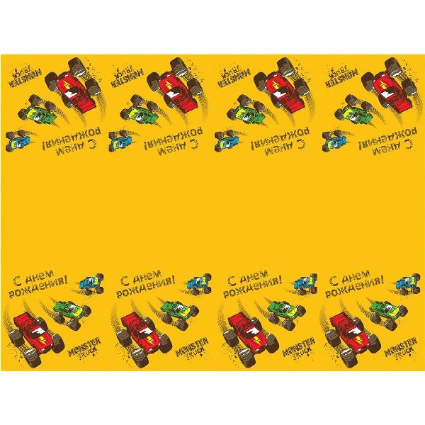 Y Скатерть полиэтиленовая Тачки Монстры Трак 137см X 181см