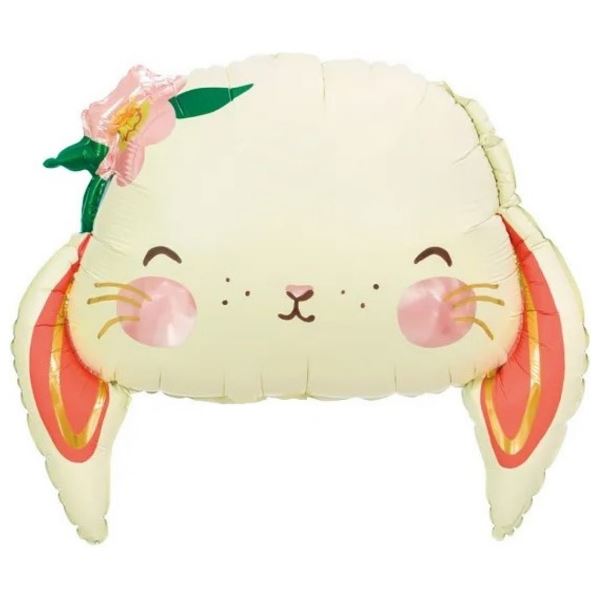 Y Фигура Голова, Зайка с цветком 26''/65см шар фольга