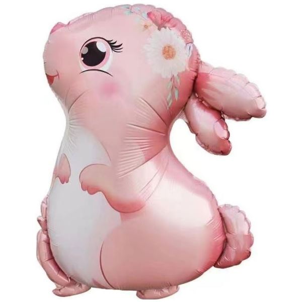 Y Фигура Зайчик розовый 28''/71см шар фольга