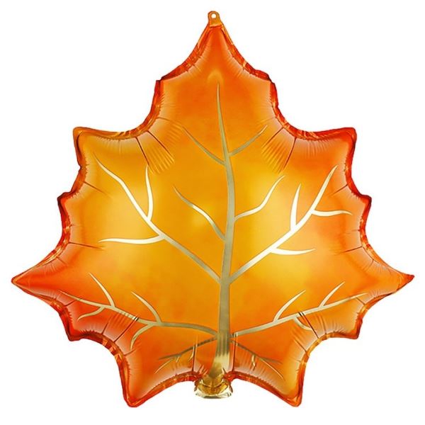Y Фигура Кленовый лист оранжевый 24''/60см шар фольга