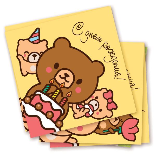 P Салфетки Медвежата СДР 33х33см 12шт