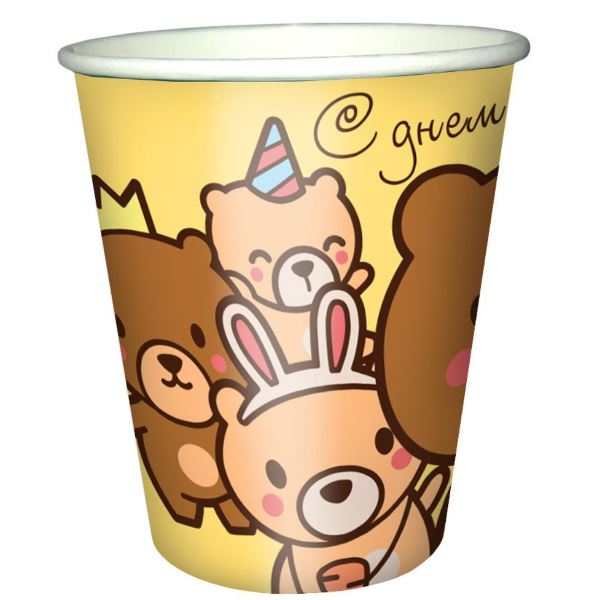 P Стаканы бумажные Медвежата СДР 200мл 6шт