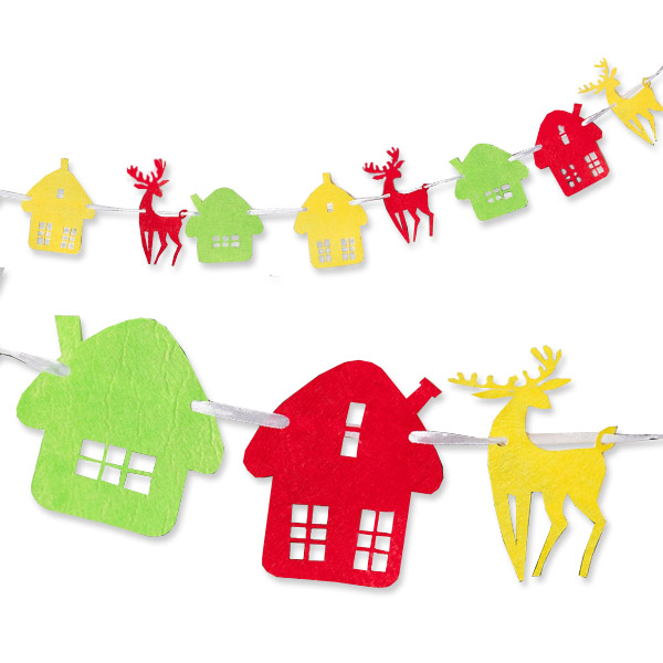 PR Гирлянда Новогодняя Домики, Олени 185см