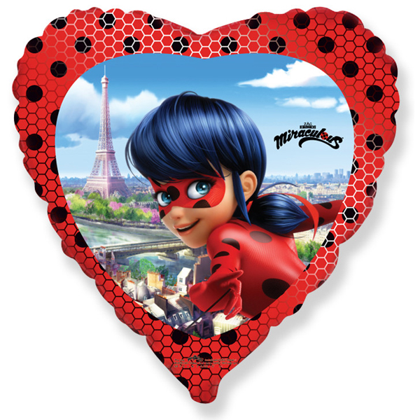 FM Сердце И-383 Леди Баг 18/45см шар фольга ( Flexmetal S.L., Испания )