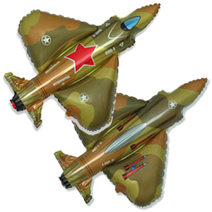 FM Фигура гр.4  И-211 Истребитель милитари 72 см х 45 см шар фольга ( Flexmetal S.L., Испания )