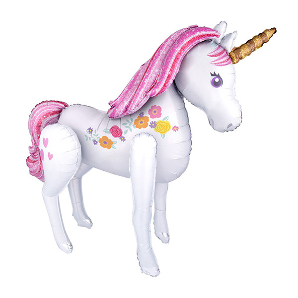 A Ходячая фигура Единорог 106см Х 116см шар фольга