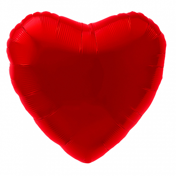 AU Сердце 933 Красный Глянец 18/45см шар фольга ( Agura, Россия )