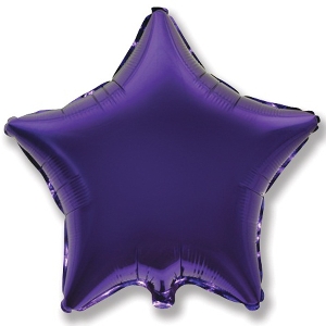 воздушные шары, шары из фольги, FM Шар фольга Звезда VIOLET 18/45см