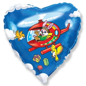 FM Сердце И-110 Вертолет  18/45см шар фольга ( Flexmetal S.L., Испания )