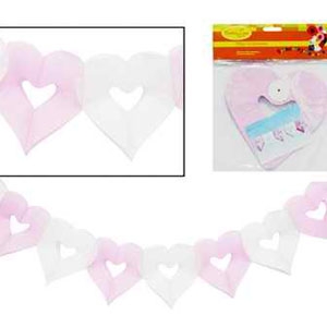 Q Бум укр Гирлянда Сердечки 18*17см 4м бело-розовая G20052