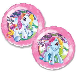воздушные шарики из фольги, воздушные шары на день рождения, Воздушный шарик из фольги FM Круг И-154 Моя маленькая пони 18/45см шар фольга