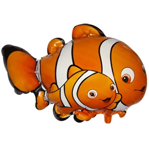 воздушные шары, шары из фольги, FM Мини Фигура гр.4 И-94 Рыба-клоун 35см X 47см