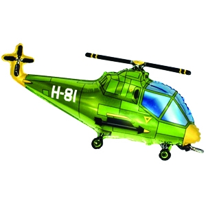 FM Фигура гр.3 И-159  Вертолет зеленый 57см X 96см шар фольга ( Flexmetal S.L., Испания )