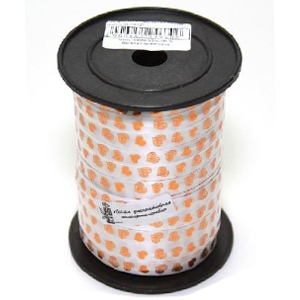 Лента, RL Лента  10мм x 100у Белая сердца золото (Москва) А121