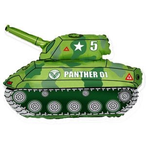 FM Фигура гр.3 И-181 Танк зеленый  65см Х 80см шар фольга ( Flexmetal S.L., Испания )