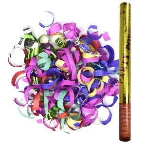 пневмохлопушки, AC 100см Пневмохлопушка в золотой металлической тубе, бумага /фольга