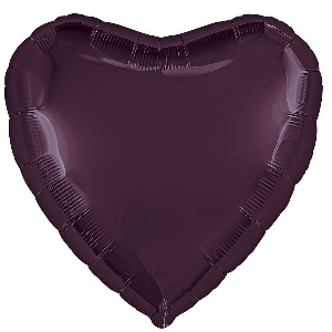 AU Сердце 252 Темная вишня 19/50см шар фольга