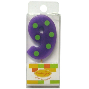 праздничные свечи, Свечи мини цифры для торта: 9