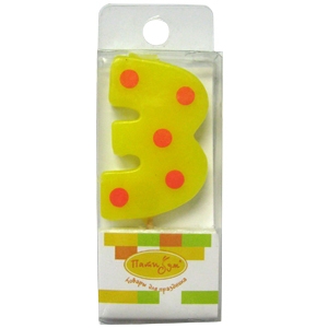 праздничные свечи, Свечи мини цифры для торта: 3