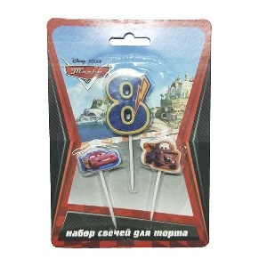 MC Свечи для торта (цифра 8, тачки 2шт) Дисней Тачки