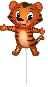 воздушные шары, шары из фольги, FM Мини Фигура гр.4 И-267 Тигрёнок черные полоски 31см*26см шар фольга