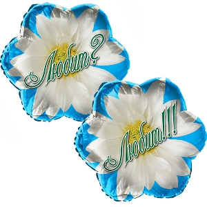 воздушные шары, шары из фольги, Цветок РУС-24 Любовь Ромашка 18/45см шар фольга