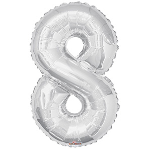 Фигура Цифра 8 серебро 40/102см шар фольга
