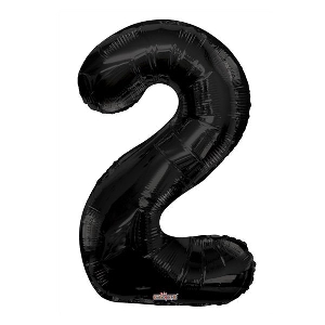 K Фигура Цифра 2 черная 34/86см шар фольга