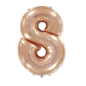 FM Фигура Цифра 8 Gold Rose 40/102см шар фольга