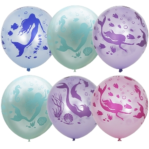 M 12/30см Перламутр (шелк) 5 ст. рис Русалки 25шт