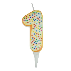 MC Свеча Цифра 1 Пончик 6см