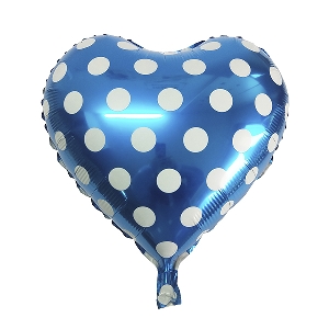 Y Сердце 46 BLUE Горошек белый 18/45см
