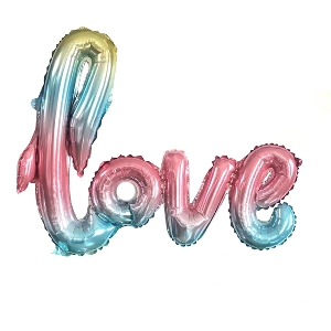 Y Фигура 73 буквы LOVE Радужная 51см Х 105см шар фольга