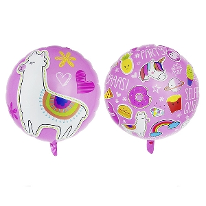 Y Круг 78 Лама PINK 18/45см 5шт шар фольга