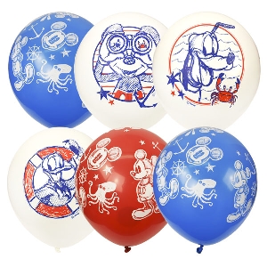 M 12/30см Пастель (шелк) ассорти рис Дисней Микки и друзья 25шт шар латекс ( Latex Occidental, Мексика )