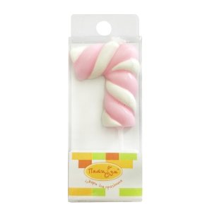 MC Свеча Цифра 7 Леденец розовый 4,8см