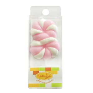 MC Свеча Цифра 8 Леденец розовый 4,8см