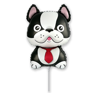 FM Мини Фигура И-410 Французский бульдог черный 23см X 32см шар фольгированный