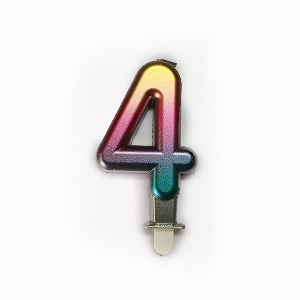 MС Свеча 7см Цифра Радужная 4