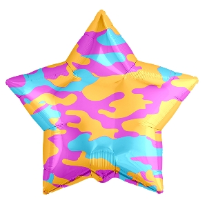 AU Звезда 590 Камуфляж Гламур 21/52см шар фольга