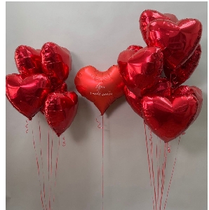 Сeт 10 Сердца Бусь!  Все шары наполнены гелием.