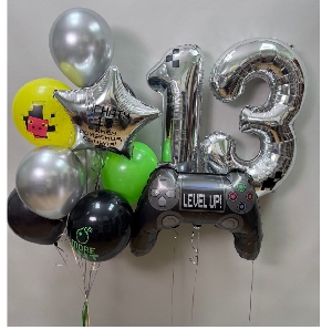 Сeт 15 В стиле Майнкрафт. Все шары наполнены гелием.